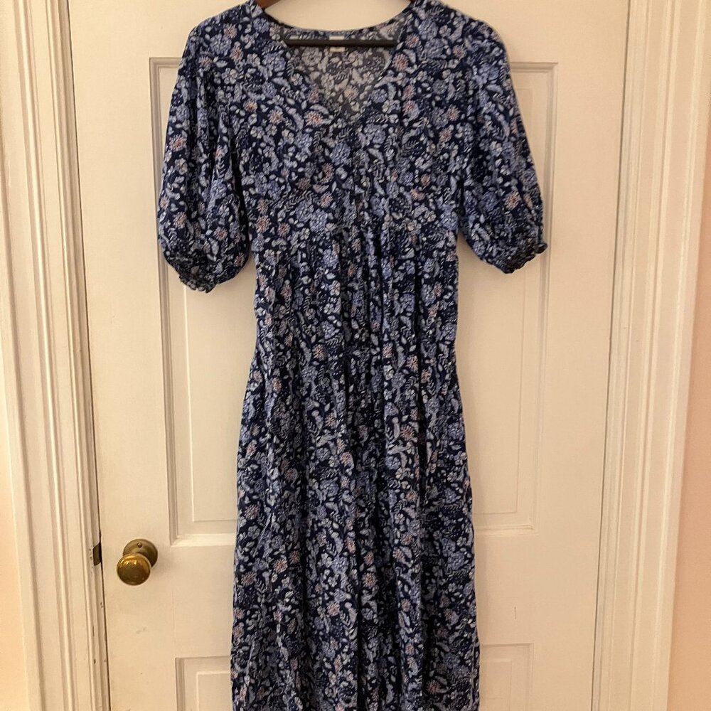 Blue Floral Maxi Dress - Size XS